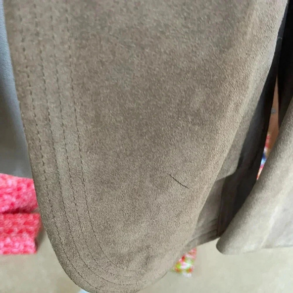 Vintage leather suede tan jordache open front blazer jacket - Picture 11 of 12